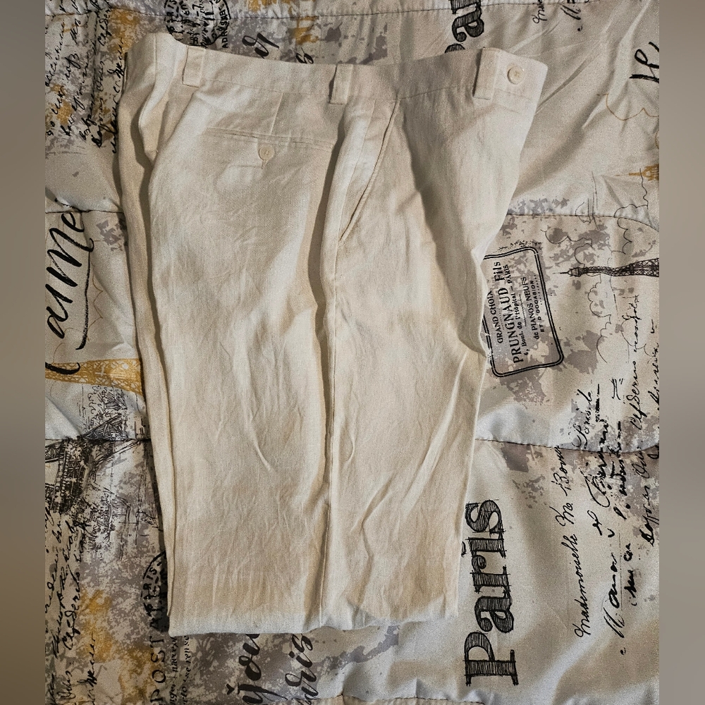 Men's White Linen Pants
